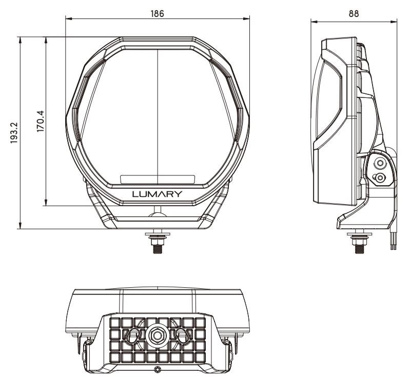 Lumary Illuminator150 7" ekstralys 150 watt, 10600 lm, parklys og sidelys. | Lumary Lumary Illuminator150 7" ekstralys 150 watt, 10600 lm, parklys og sidelys. - Bilde 11