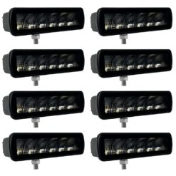 8 stk Lumary Corax 30-X bredt arbeidslys Sort optikk med Osram LED