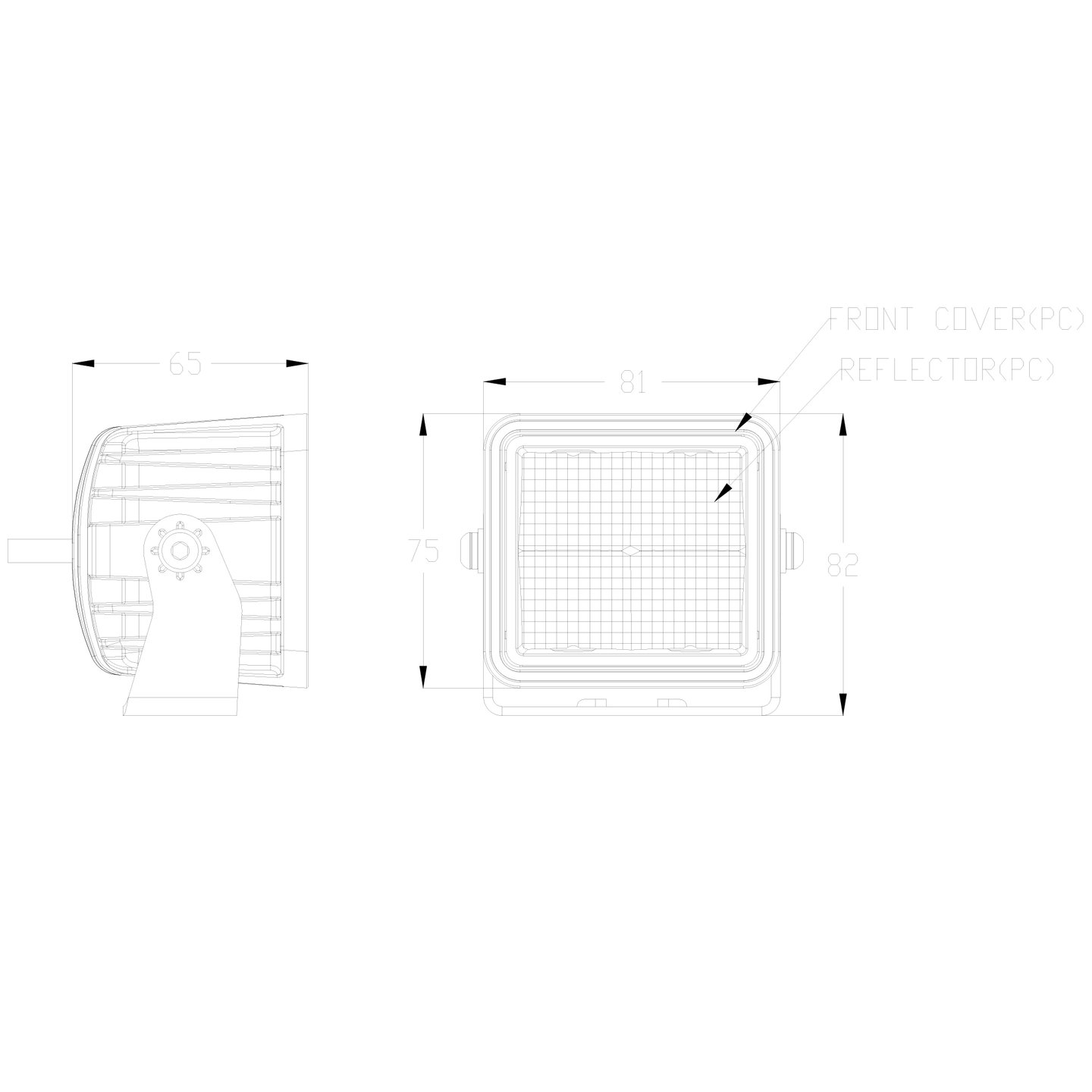 Lumary Corax 40-X kvadratisk arbeidslys 8 stk. Sort optikk med Osram LED | Lumary Lumary Corax 40-X kvadratisk arbeidslys 8 stk. Sort optikk med Osram LED - Bilde 2