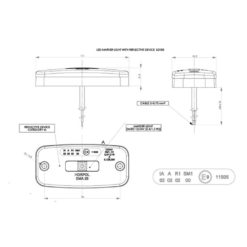 Alternative view of Avlangt oransje markeringslys Med 3 stk LED, 12 og 24V