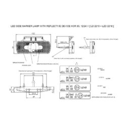 Alternative view of Avlangt hvitt markeringslys Med 4 stk LED, 12 og 24V