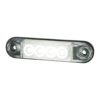 Hvitt slim markeringslys med 4 LED Til pynt og styling, 77,5mm lang | Horpol