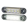 Hvitt slim markeringslys med 4 LED Til pynt og styling, 77,5mm lang | Horpol