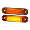 Oransjet slim markeringslys med 4 LED Til pynt og styling, 77,5mm lang | Horpol