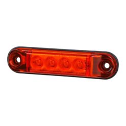 Rødt slim markeringslys med 4 LED Til pynt og styling, 77,5mm lang