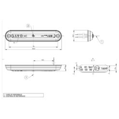 Alternative view of Avlangt, rødt, slankt markeringslys Med 6 stk LED, 12 og 24V