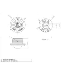 Alternative view of Mini hvitt markeringslys For19mm hull med gummifeste