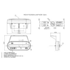 Alternative view of Hvitt Neon markeringslys 1Med 2 stk LED, 12 og 24V, med brakett