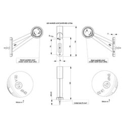 Alternative view of Rødt og hvitt sidemarkeringslys Med 2 stk LED, 12 og 24V, høyre side