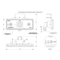 Alternative view of Hvitt, rektangulært markeringslys For 5W pære, 12 og 24V, med brakett