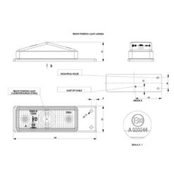Alternative view of Avlangt hvitt markeringslys 5W, 12 og 24V, brakett