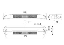 Alternative view of Avlangt arbeidslys for nedoverbelysning For 12 og 24 volt, 1000 lumen, 30cm lang