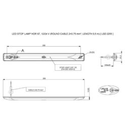 Alternative view of Avlangt LED bremselys 15 stk LED, 12 og 24V