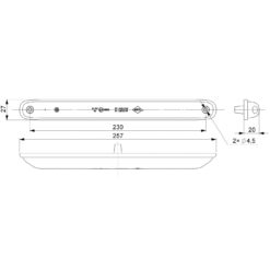 Alternative view of Multifunksjonell baklykt 12 stk LED, 12 og 24V, 2 funksjoner