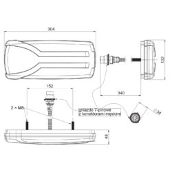 Alternative view of Carmen multifunksjonell venstre baklykt 12 og 24V, 83 LED, 7 funksjoner