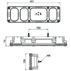 Alternative view of Heavy duty 24 volts baklykt Lengde 451  høyde 139 for venstre side