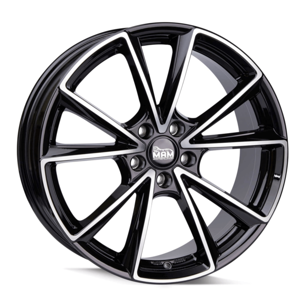 Aluminiumsfelger A5 A5 fra MAM WHEELS i farge BLACK FRONT POLISH