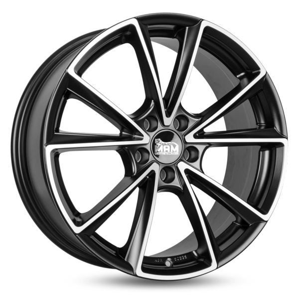 Aluminiumsfelger A5 A5 fra MAM WHEELS i farge MATT BLACK FRONT POLISH