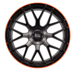 Aluminiumsfelger GT1 GT1 fra MAM WHEELS i farge MATT BLACK LIP ORANGE