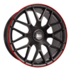 Aluminiumsfelger GT1 GT1 fra MAM WHEELS i farge MATT BLACK LIP RED