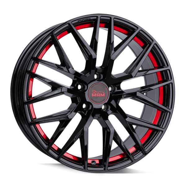 Aluminiumsfelger RS4 RS4 fra MAM WHEELS i farge BLACK PAINTED RED INSIDE