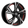 Aluminiumsfelger RS5 RS5 fra MAM WHEELS i farge BLACK FRONT POLISH RED INSIDE