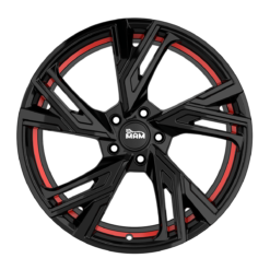 Aluminiumsfelger RS5 RS5 fra MAM WHEELS i farge BLACK PAINTED RED INSIDE