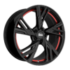 Aluminiumsfelger RS5 RS5 fra MAM WHEELS i farge BLACK PAINTED RED INSIDE