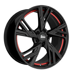 Aluminiumsfelger RS5 RS5 fra MAM WHEELS i farge BLACK PAINTED RED INSIDE