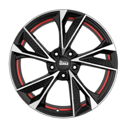 Aluminiumsfelger RS6 RS6 fra MAM WHEELS i farge BLACK FRONT POLISH RED INSIDE