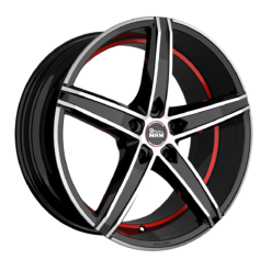 Aluminiumsfelger OX-18 OX-18 fra MAM WHEELS i farge BLACK FRONT POLISH RED INSIDE