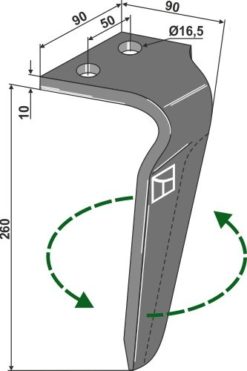 Rotorharvtind 260 mm venstre Til Celli DR / Celli GO / Celli Minigo