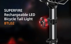 Alternative view of SuperFire LED sykkel baklykt med feste Med vibrator, lades med USB