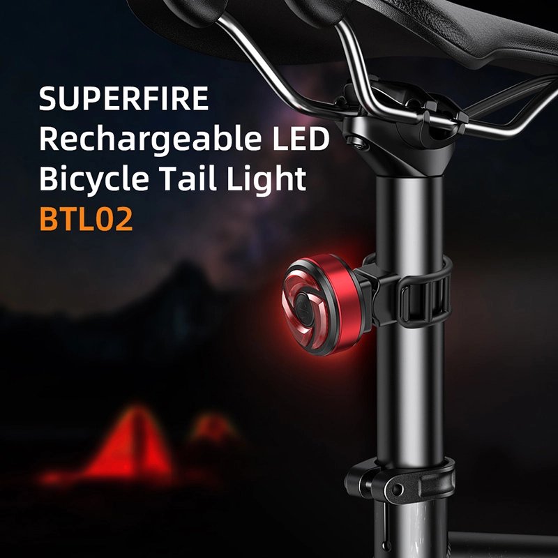 SuperFire LED sykkel baklykt med feste Med vibrator, lades med USB | Superfire SuperFire LED sykkel baklykt med feste Med vibrator, lades med USB - Bilde 11