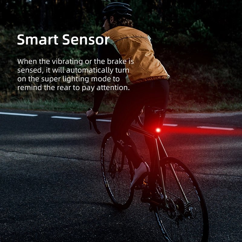 SuperFire LED sykkel baklykt med feste Med vibrator, lades med USB | Superfire SuperFire LED sykkel baklykt med feste Med vibrator, lades med USB - Bilde 12