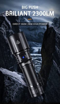 Alternative view of Superfire R1-G zoombar lommelykt Briljant 2300LM høy effekt belysning