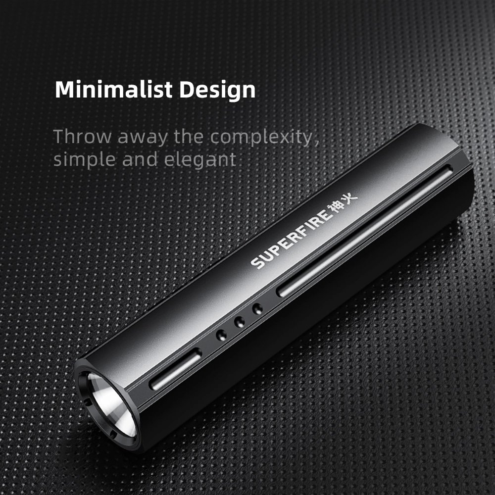 Superfire Mini lommelykt med 300 lumen vekt kun 114 gram lyser 90 meter | Superfire Superfire Mini lommelykt med 300 lumen vekt kun 114 gram lyser 90 meter - Bilde 6