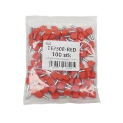 Tylle | Ledningsavslutter for 2 ledere 100 stk Rød tylle 2×2.5mm²