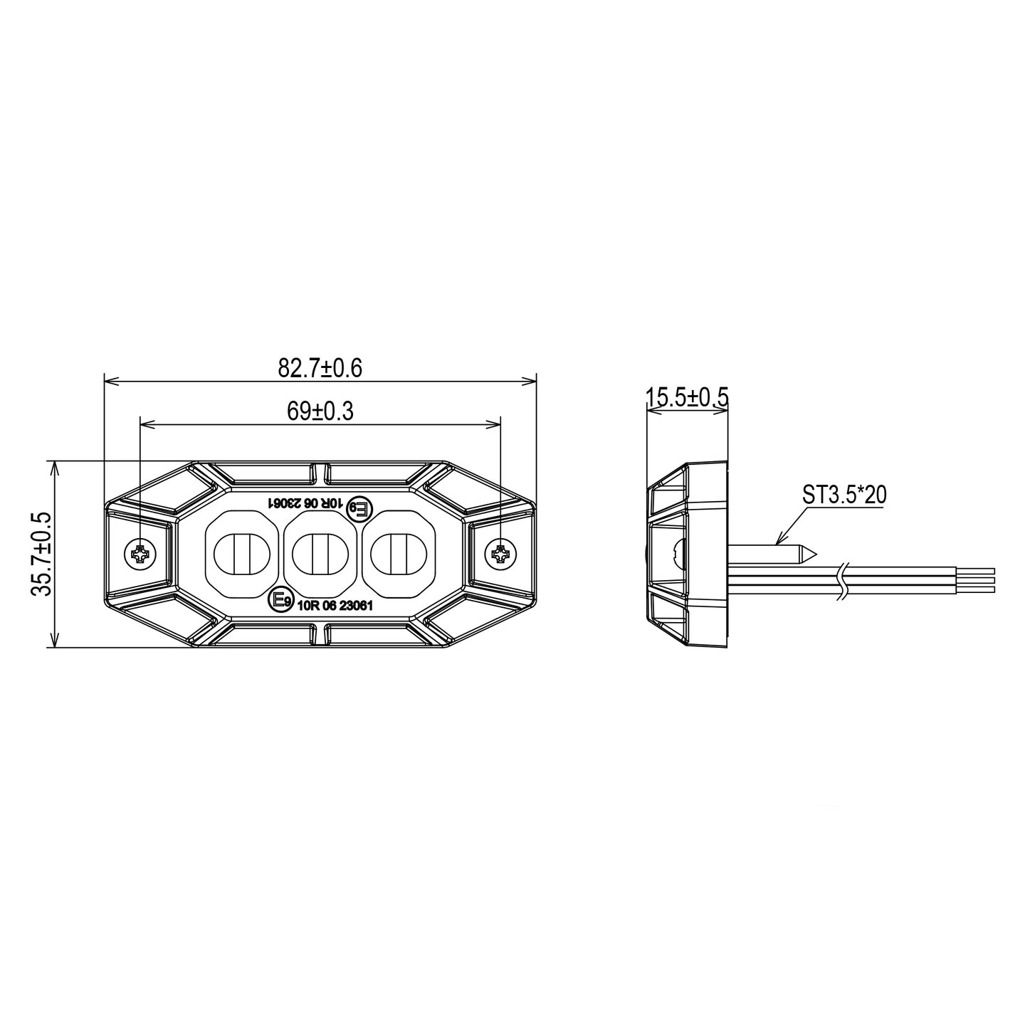 Lumary ECON 3 varsellys modul 3 LED, 2m kabel og R65 sertifikat | Lumary Lumary ECON 3 varsellys modul 3 LED, 2m kabel og R65 sertifikat - Bilde 4
