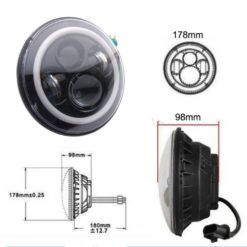 Alternative view of 7 tommers CREE LED-frontlykter Amber Halo DRL passer for Jeep Wrangler JK TJ LJ Land Rover Defender Mercedes W463 Black