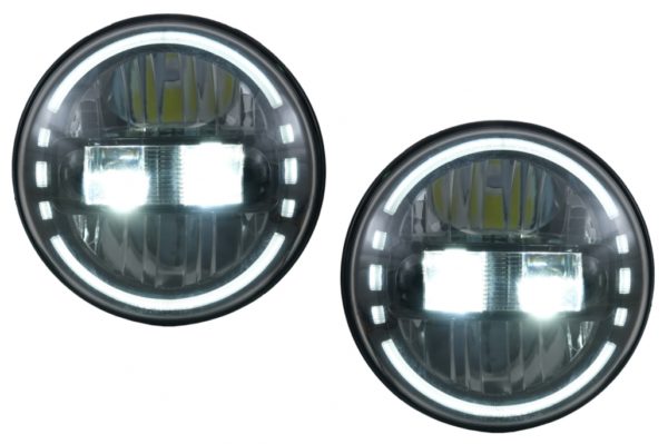 7 Tommers CREE LED-frontlykter Angel Eye Halo DRL egnet for Jeep Wrangler JK TJ LJ JL Land Rover Defender Mercedes W463 |