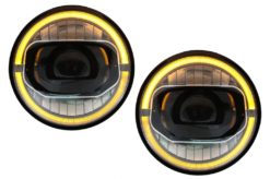 7 tommers CREE LED-frontlykter DRL Angel Eye Amber egnet for Jeep Wrangler JK (2007-2017) konvertering til 2018+ modell
