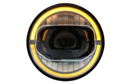 Alternative view of 7 tommers CREE LED-frontlykter DRL Angel Eye Amber egnet for Jeep Wrangler JK (2007-2017) konvertering til 2018+ modell