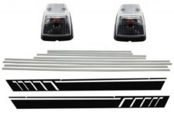 Add On Dørlister Striper Børstet aluminium med Sidedekaler Klistremerke Vinyl Svart og dreielys egnet for Mercedes G-Klasse W463 (1989-2015)
