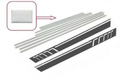 Add On Door Lister Strips Børstet Aluminium med Side Decals Sticker Vinyl Dark Grey egnet for MERCEDES G-klasse W463 (1989-2015)