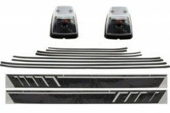 Add On Door Lister Strips Carbon with Side Decals Sticker Vinyl Matt Black and Turning Lights egnet for Mercedes G-Class W463 (1989-2015)