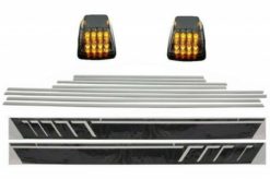 Add On Dørlister Strips with Side Decals Sticker Vinyl Matt Black and Turning Lights Black passer for MERCEDES G-Klasse W463 (1989-2015)