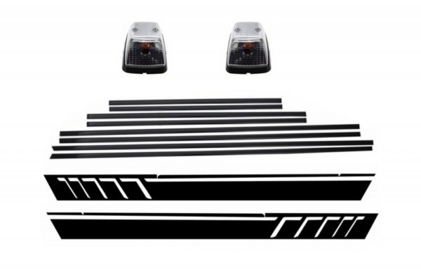 Legg på dørlister med sidedekaler klistremerke vinyl matt svart og dreielys egnet for Mercedes G-Klasse W463 (1989-2015) |