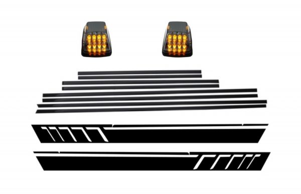 Legg på dørlister med sidedekaler klistremerke vinyl matt svart og dreielys egnet for Mercedes G-Klasse W463 (1989-2015) |