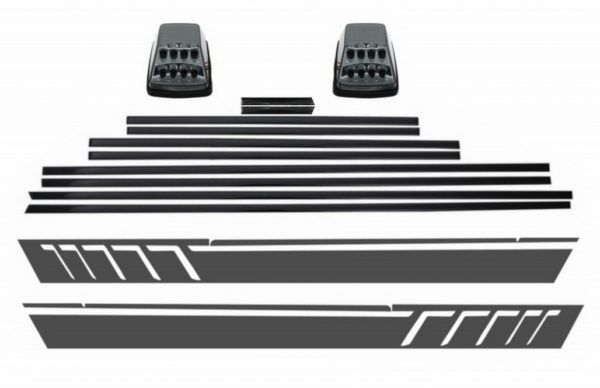 Legg til dørlister med sidedekaler klistremerke Vinyl mørkegrå og dreielys egnet for MercedesG-Klasse W463 (1989-2015)